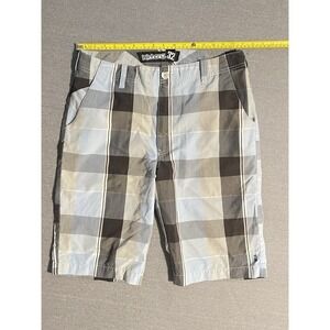 Billabong Men's Plaid Shorts Size‎ 32 Surf Skate Casual Gray Blue Check Shorts